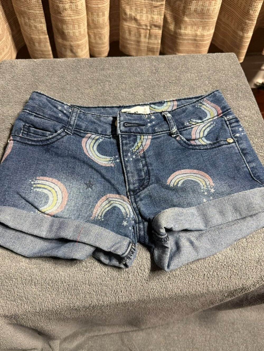 Epic Threads  Denim Shorts Rainbow and stars pattern — Girls Size 7